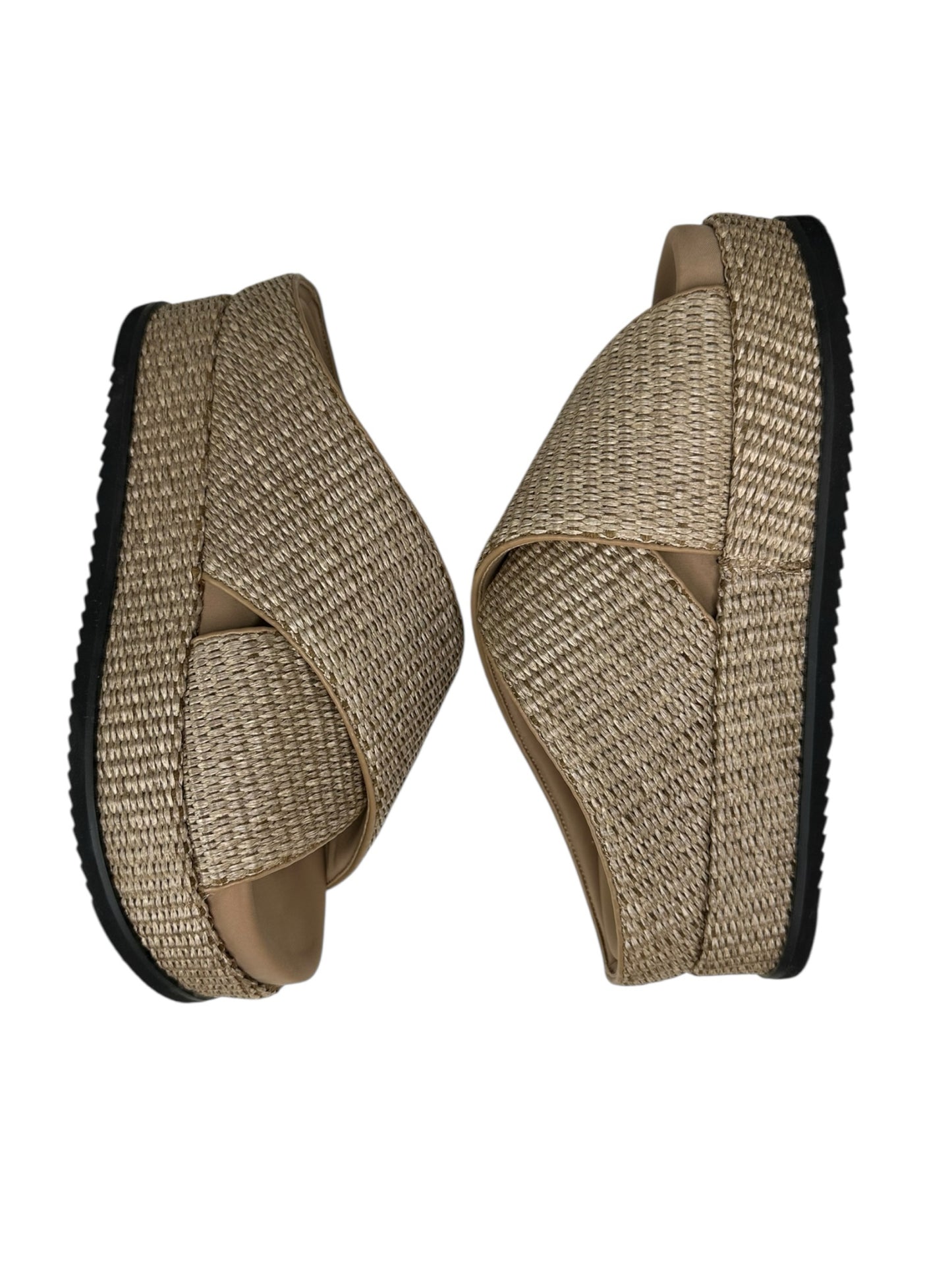 ROAM Cross Stack Raffia Platform Sandal Size 10