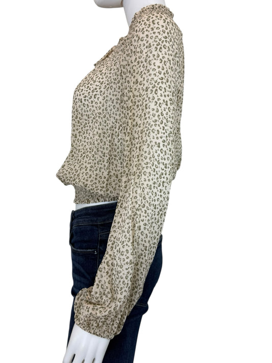 Lavender Brown Blouse Size L