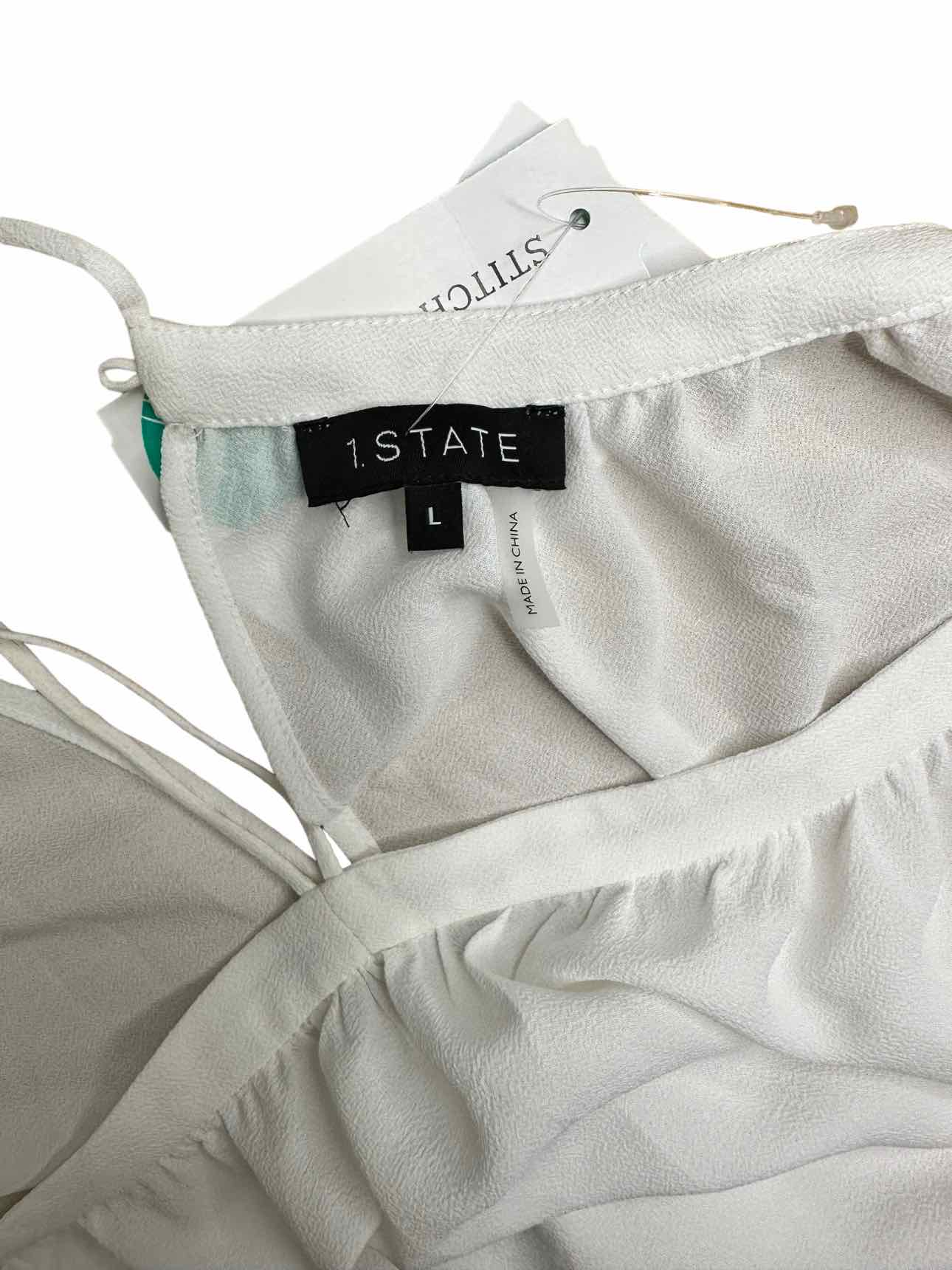 1. STATE White Cold Shoulder Blouse Size L
