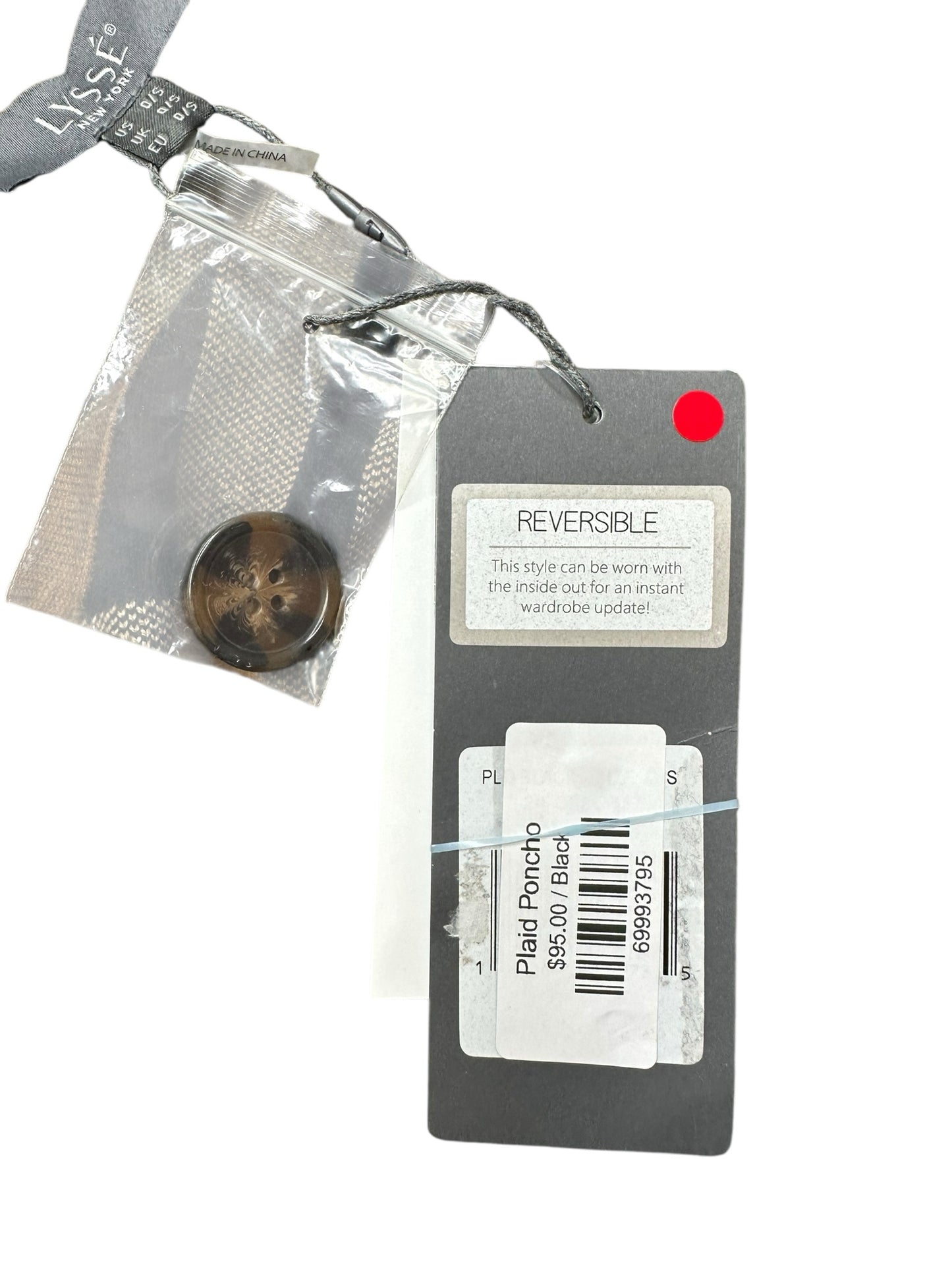 LYSSE' NWT Brown Plaid Poncho Size O/S