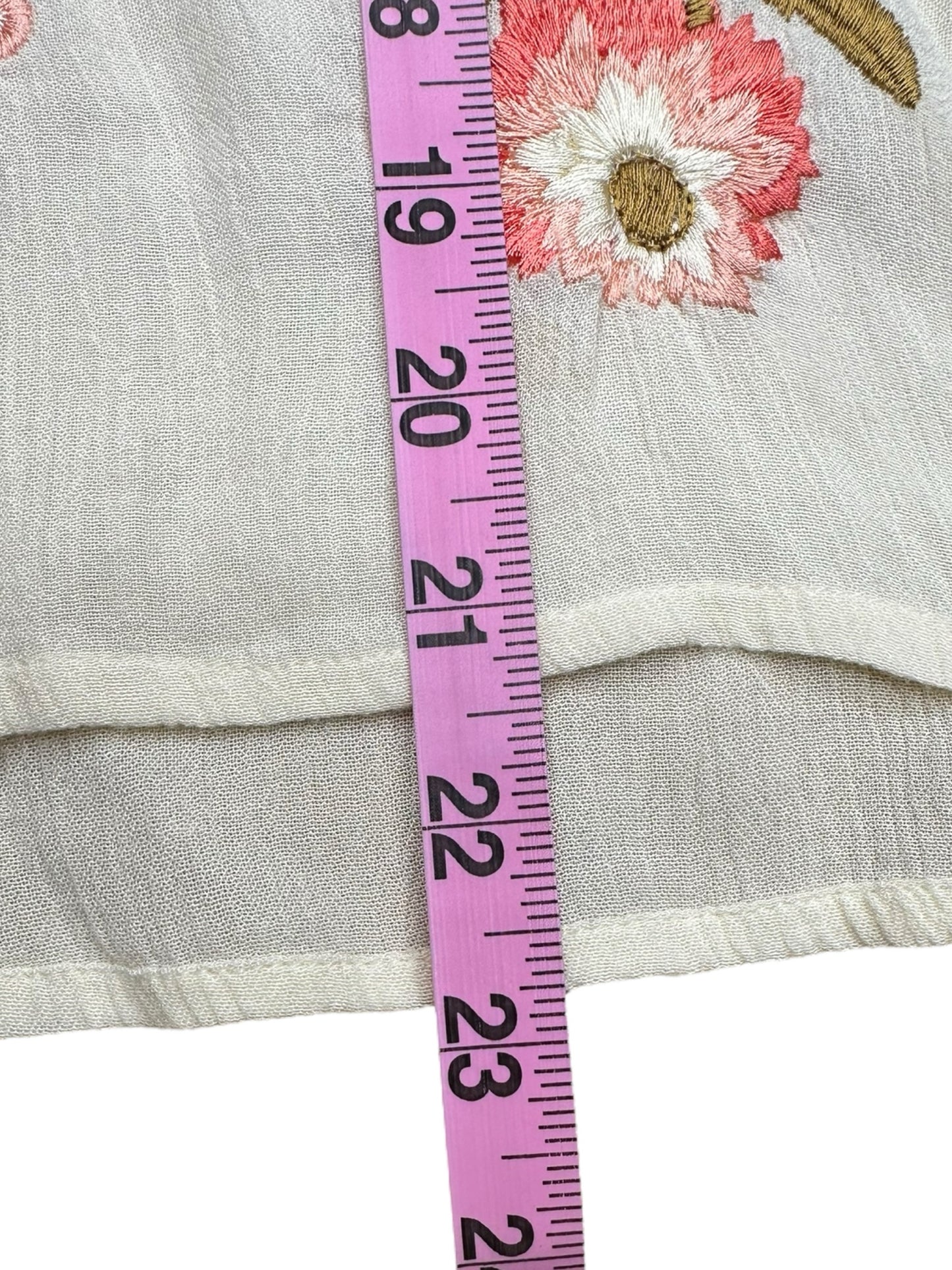 Free People Cream Embroidered Blouse Size M