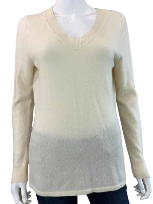 Saks 5th Ave Cream 100% Cashmere Sweater Size L