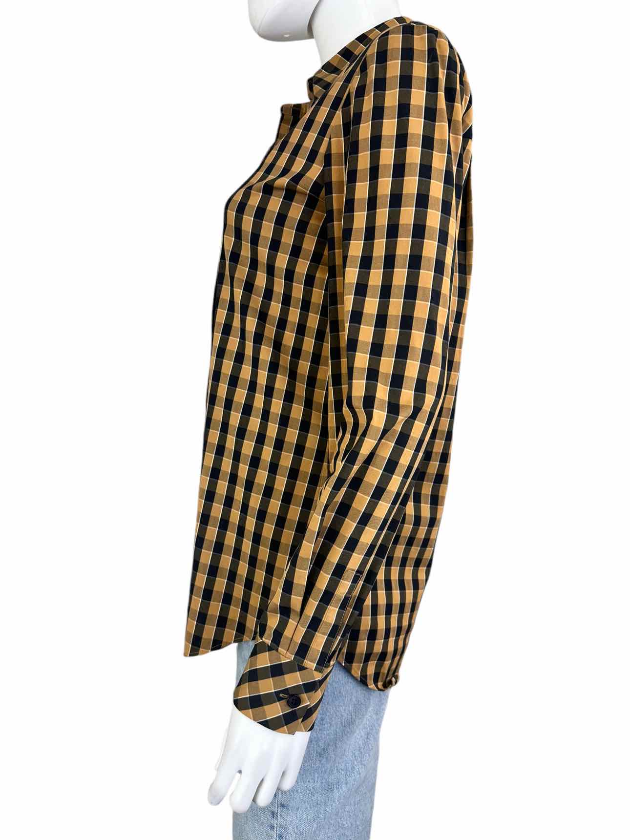 LAFAYETTE 148 NEW YORK Black and Brown Checkered Button Down Size S