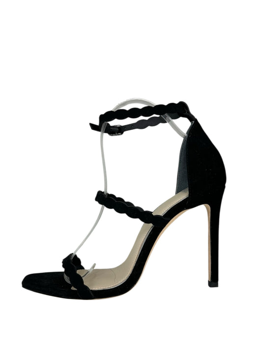 PAIGE Black Suede Scalloped Pumps Size 9