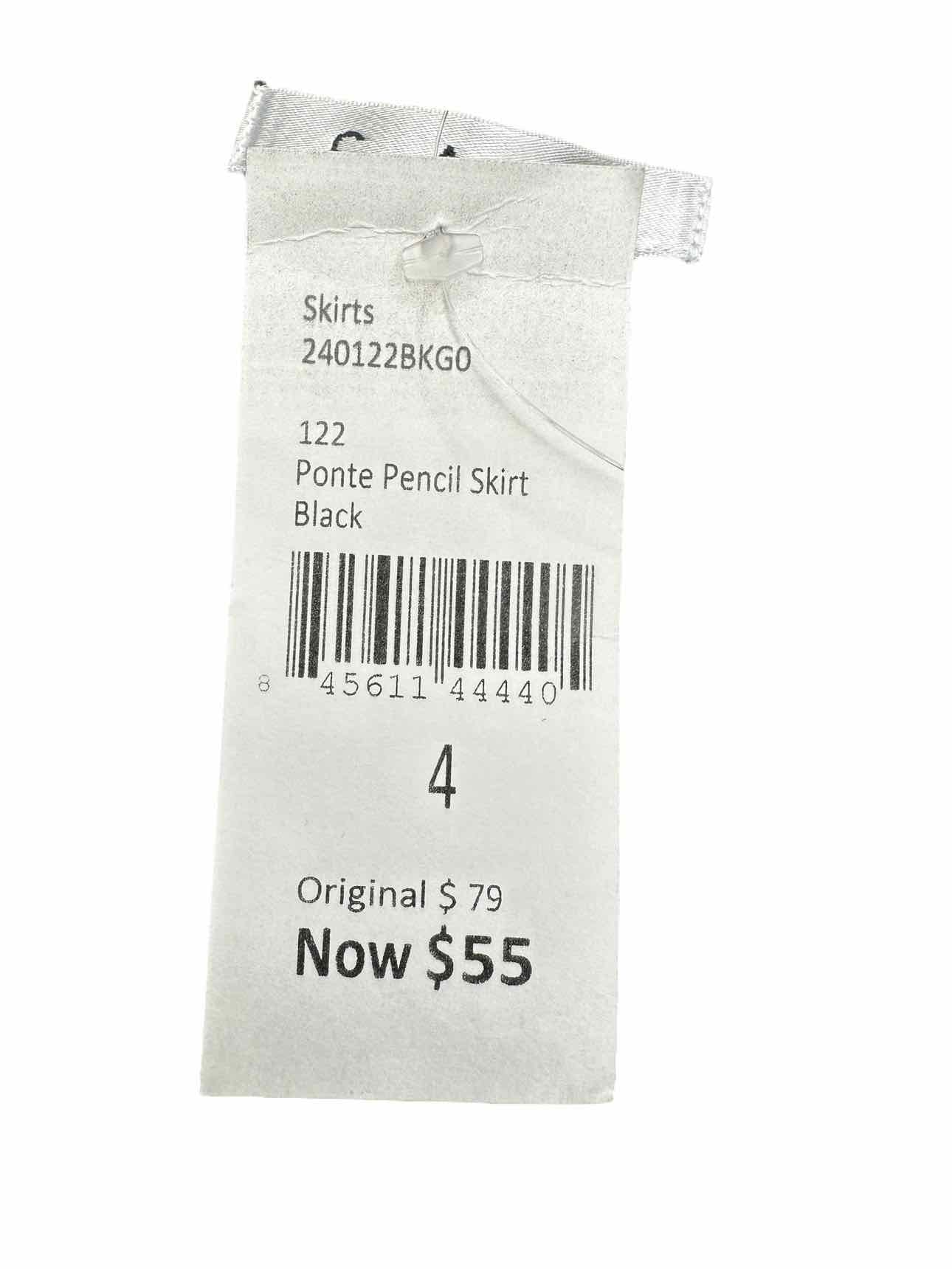 NWT Cabi Black Ponte Pencil Skirt Size 4