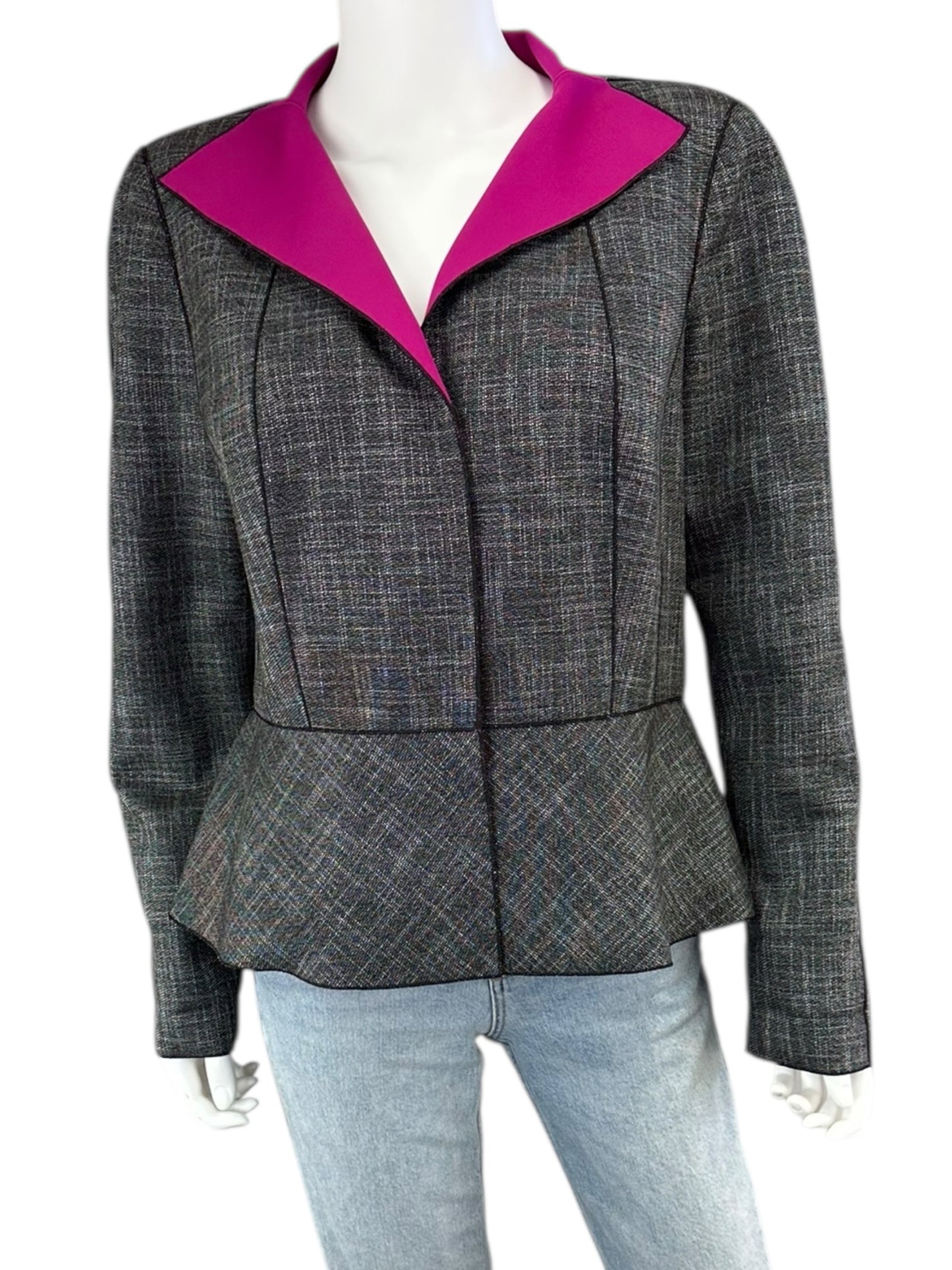 LAFAYETTE 148 NEW YORK Amanda Peplum Neoprene Jacket Size 12