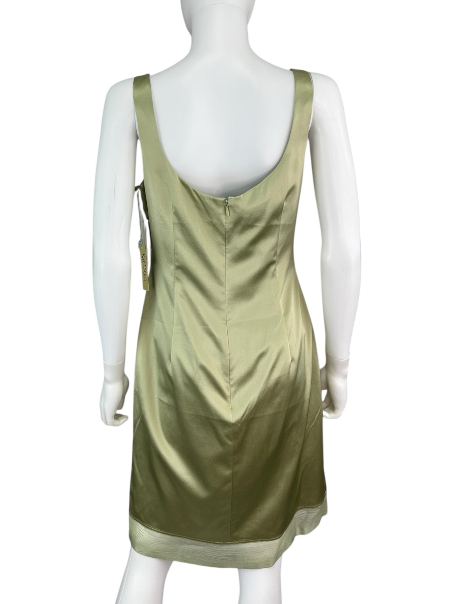 Kay Unger NWT Green Silk Cocktail Dress Size 8
