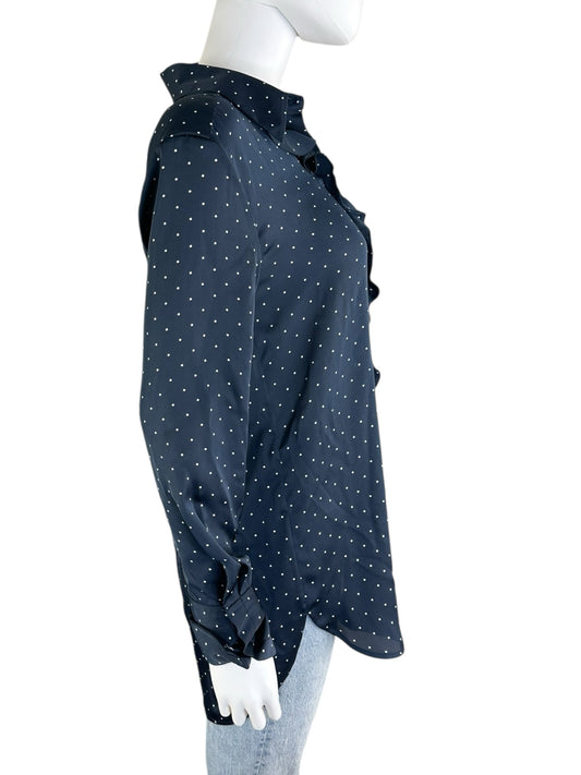 EQUIPMENT Navy Silk Button Down Size S