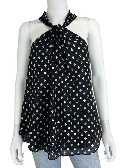 Joie Black 100% Silk Halter Blouse Size L