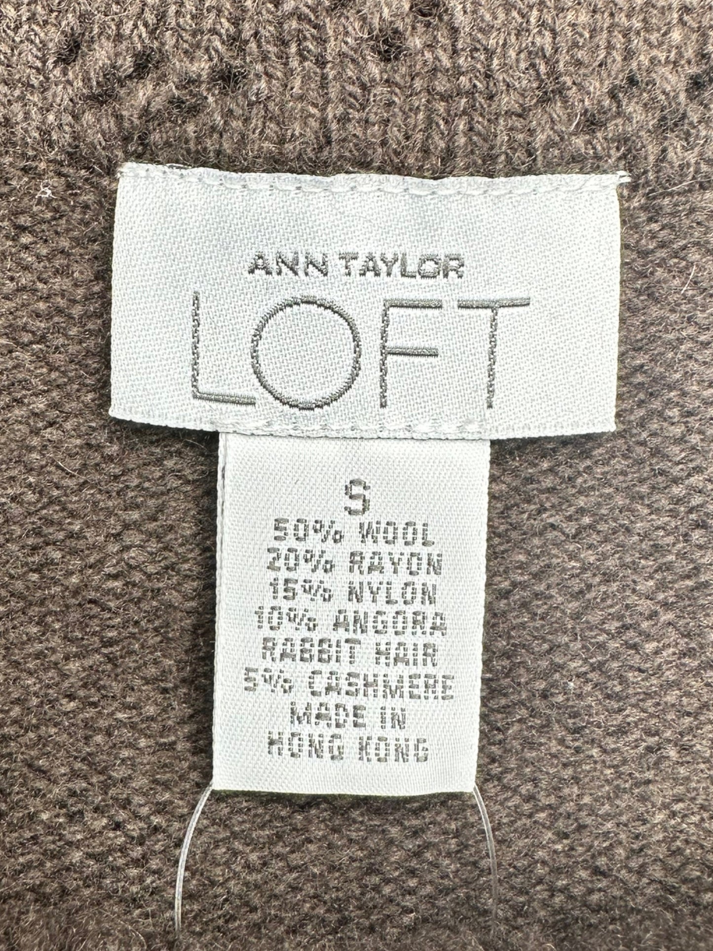 LOFT Dark Brown Wool/Angora Blend Sweater Size S