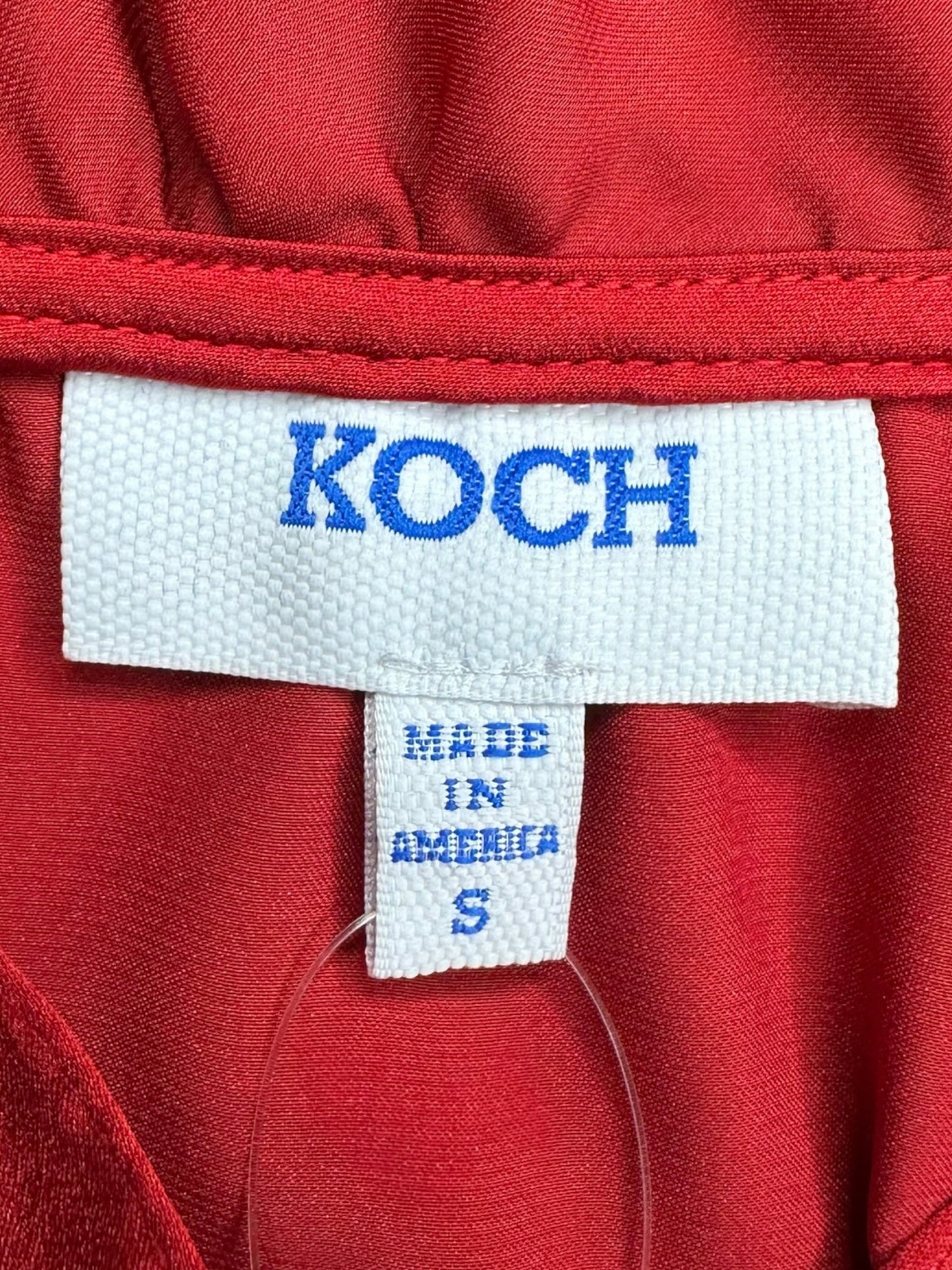 KOCH Red Ruffle Blouse Size S