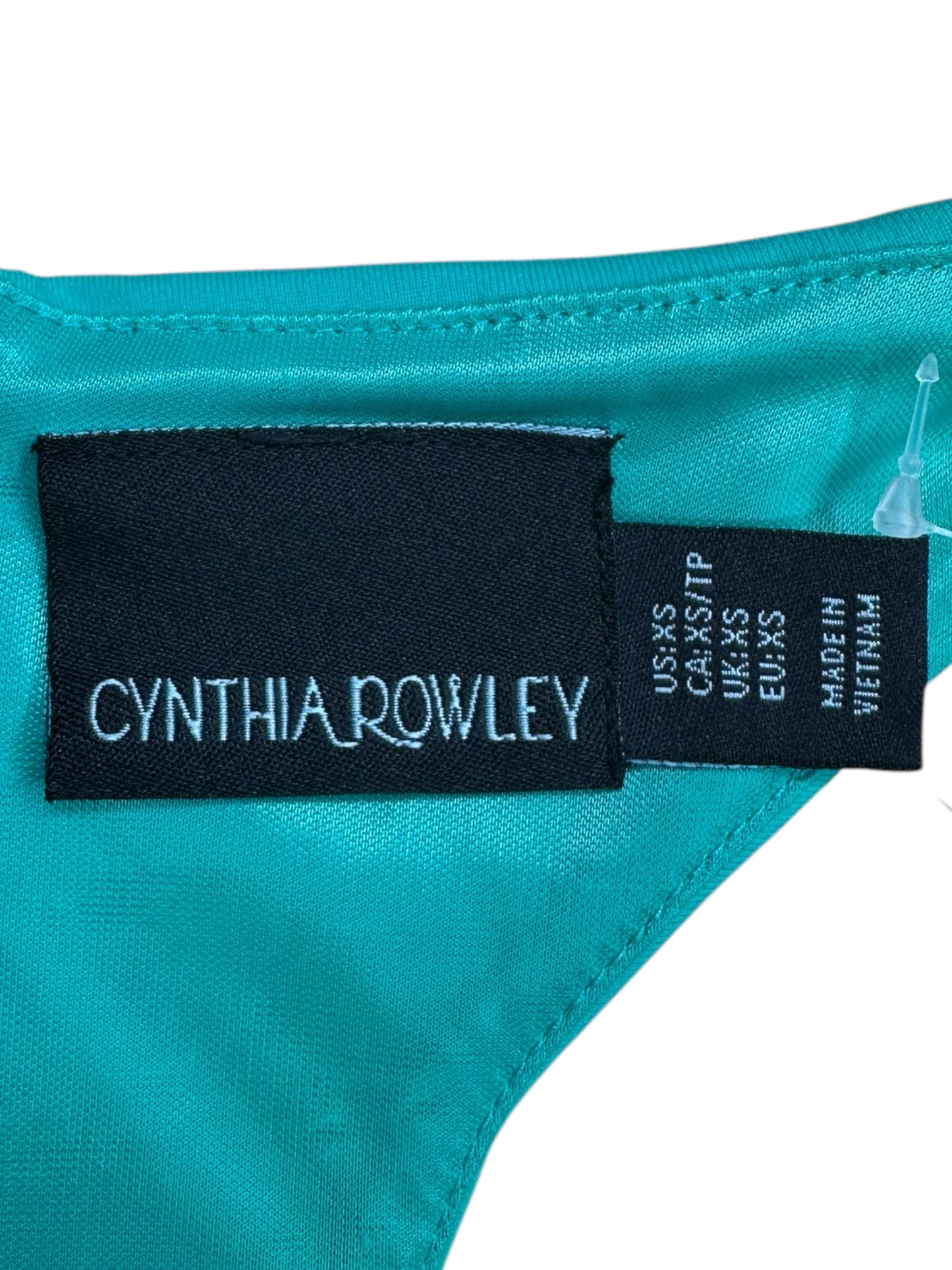 CYNTHIA ROWLEY Green Mini Dress Size XS
