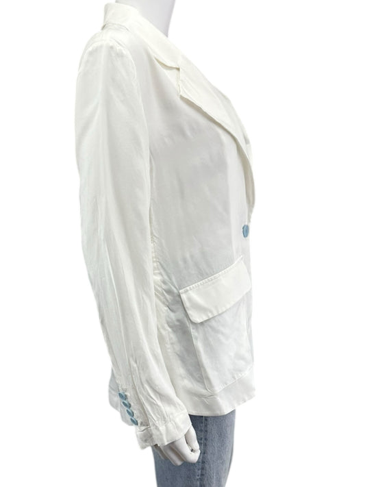 EQUIPMENT White Notched Collar Blazer Size 4