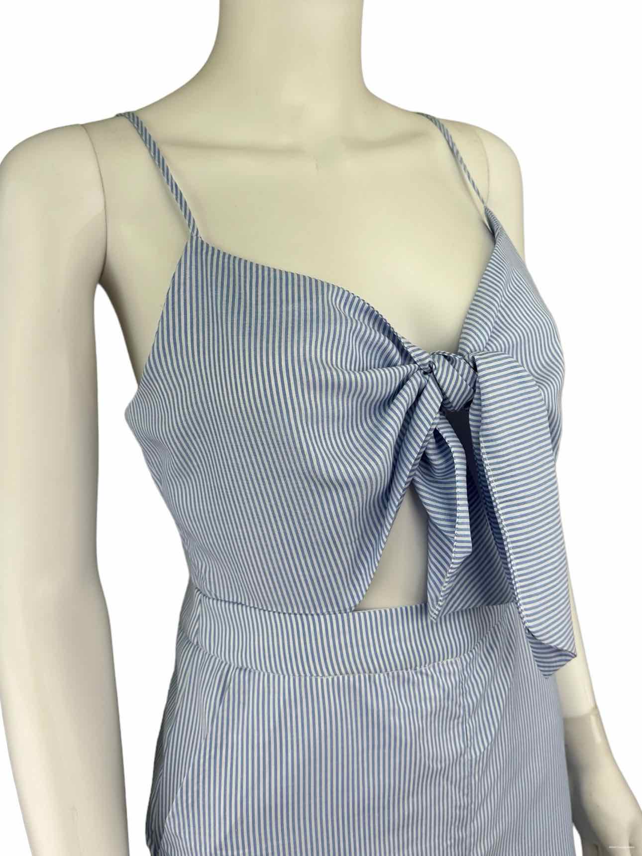 ENGLISH FACTORY Blue Pinstripe Jumpsuit Size S