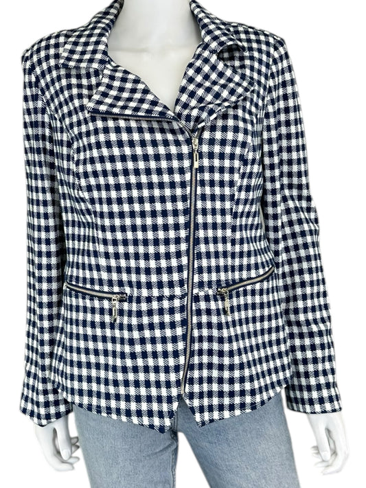 Chico’s NWT Navy Houndstooth Blazer Size M