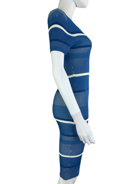 Guess Blue Striped Knit Dress Size L