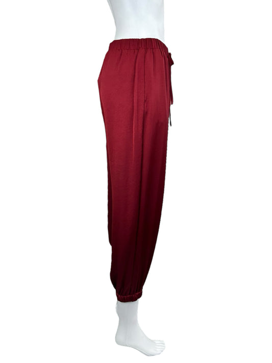 KOCH Red Satin Jogger Pants Size S