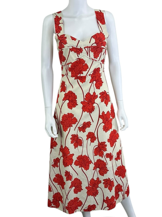 Greylin Red and Cream Casual Dress Size XS