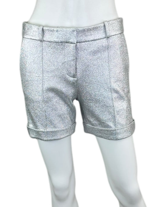 Diane von Furstenberg 100% Silk Metallic Shorts Size 6