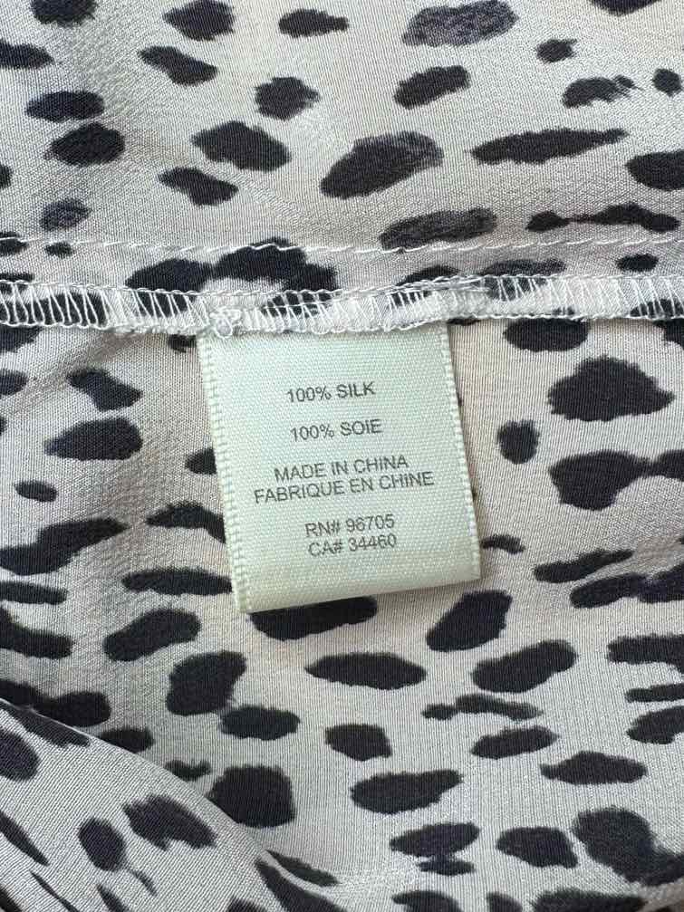 Rebecca Taylor 100% Silk Leopard Print Top Size 0