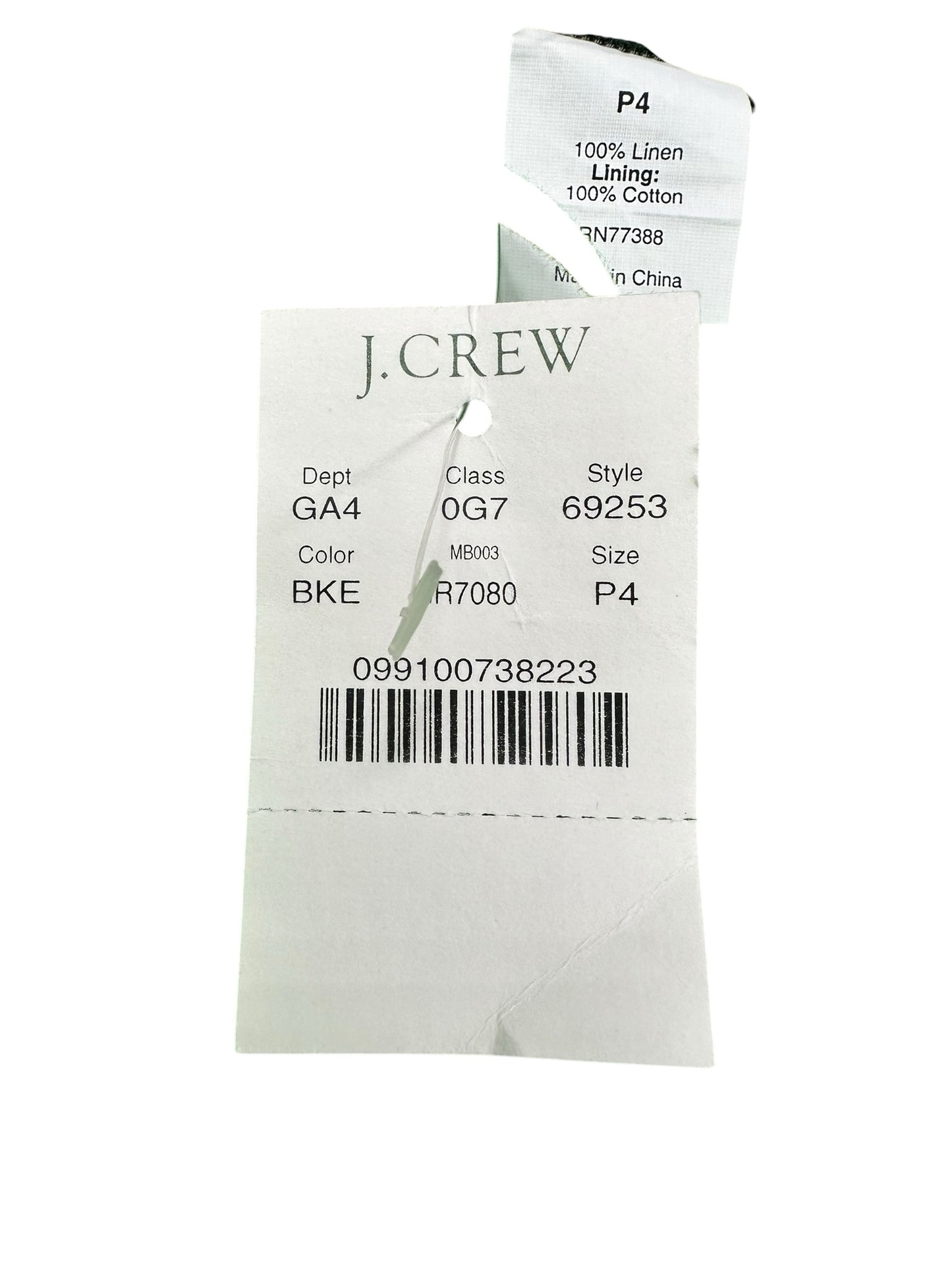NWT J. Crew 100% Linen Casual Dress Size 4P
