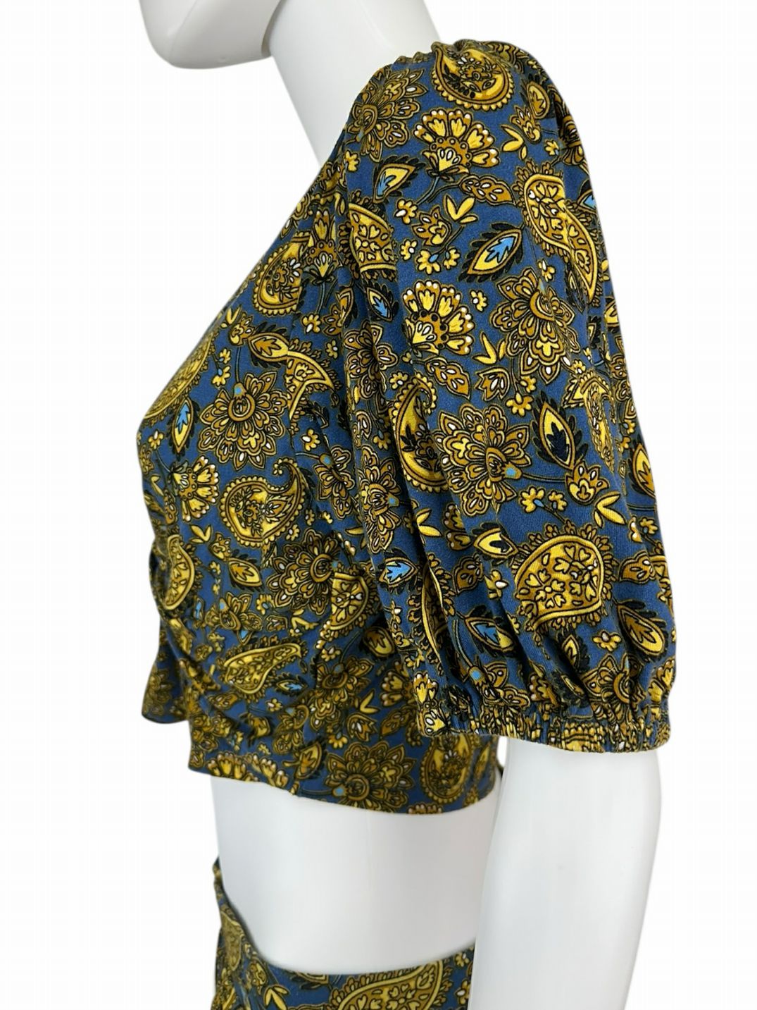 boden Blue Paisley Knot Detail Jersey Knit 2-piece Skirt Set Size 10