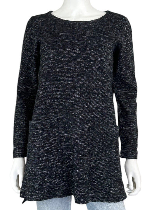 EILEEN FISHER Black Stretch Knit Tunic Size XXS