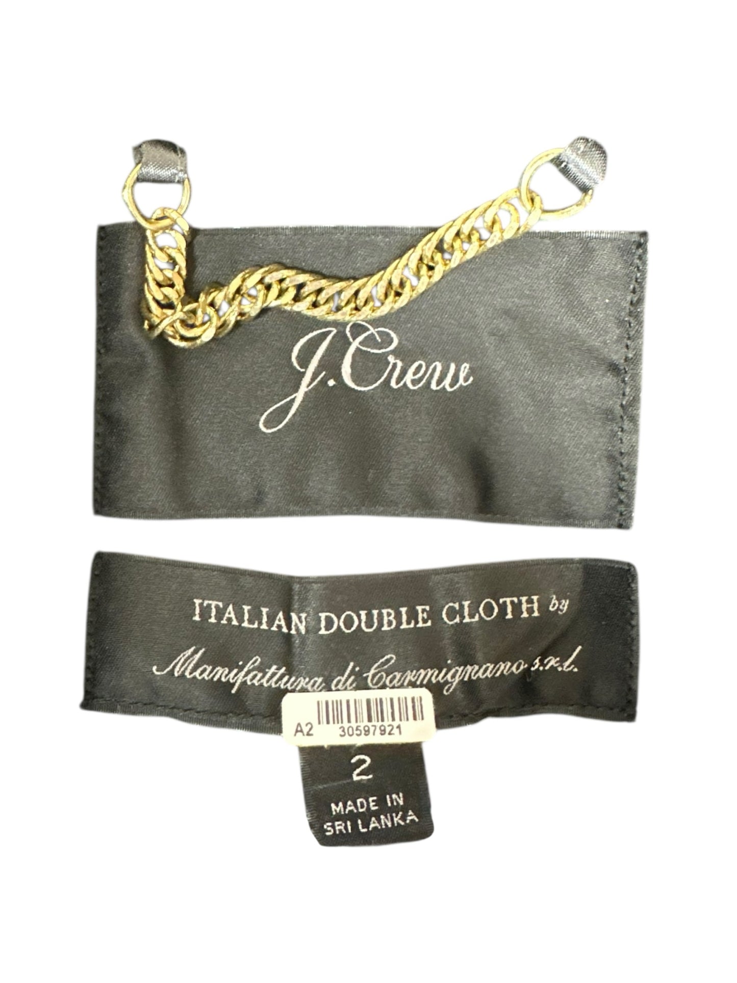 J. Crew Black Italian Double Cloth Wool Trench Size 2