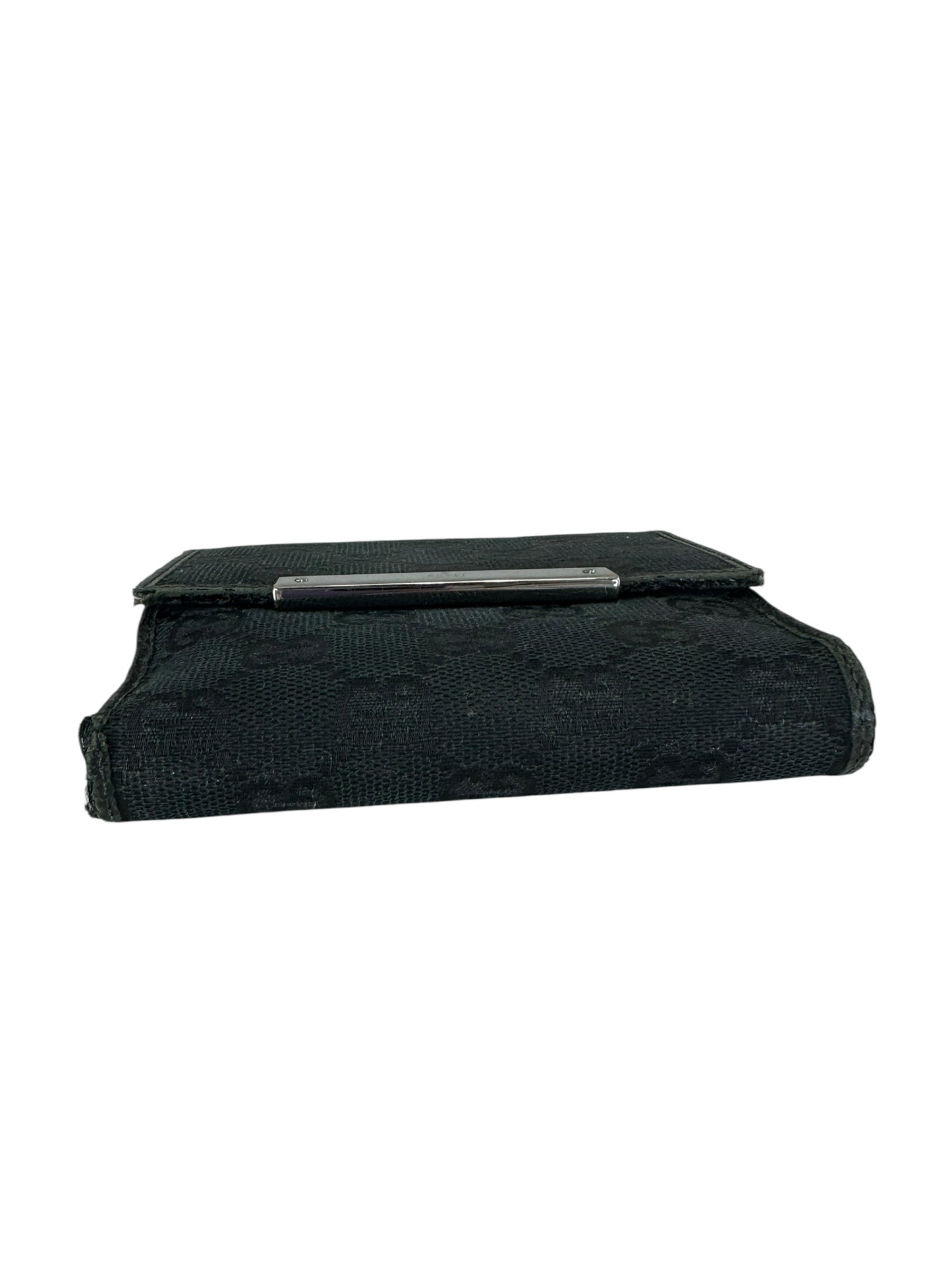 Gucci Black GG Canvas 2 Fold Wallet Wallet