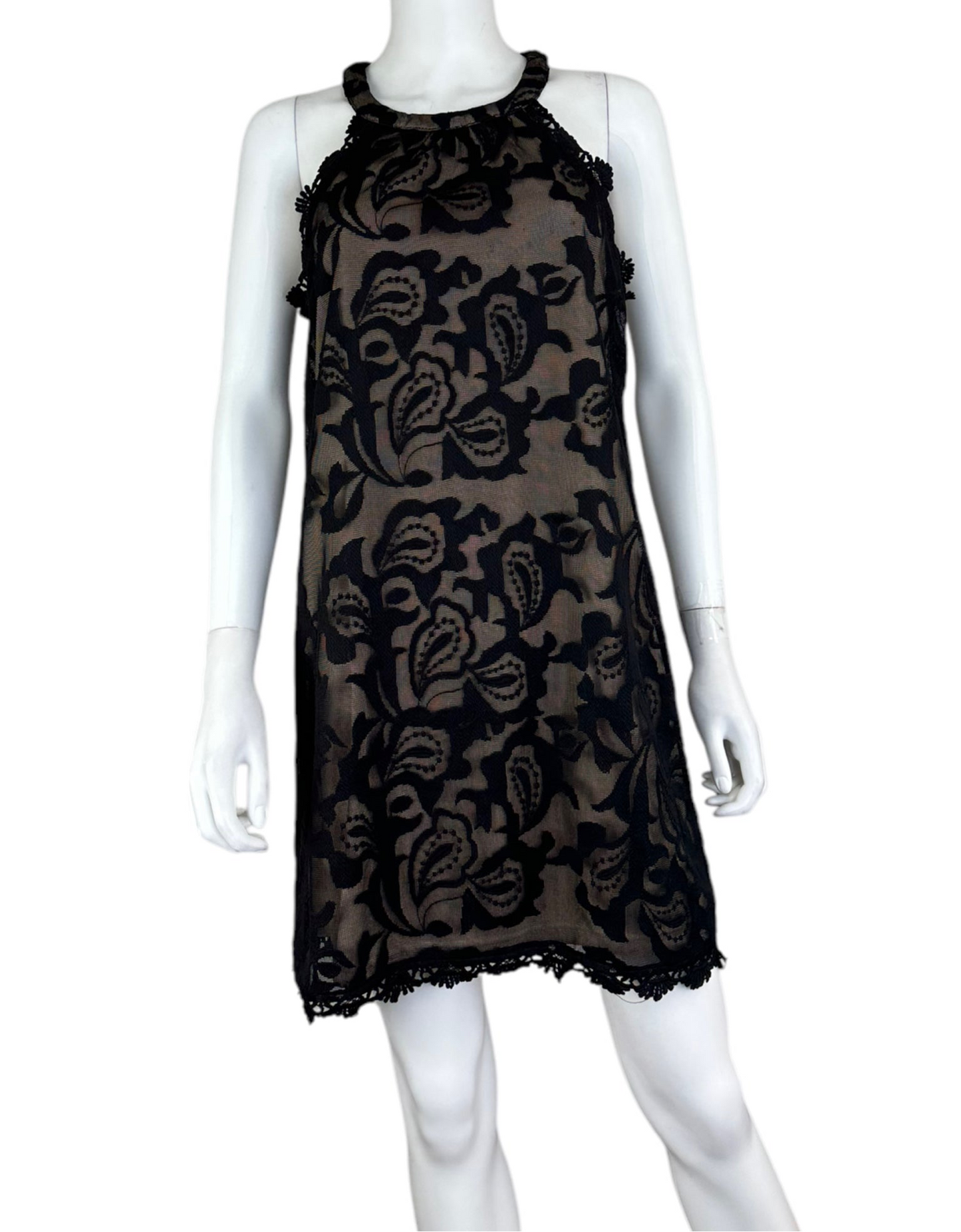 SKIES ARE BLUE NWT Black Lace Mini Dress Size M