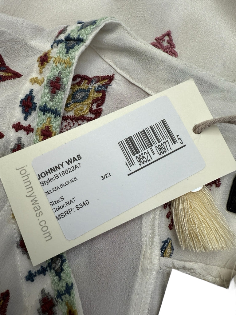 Johnny Was NWT 100% Silk Embroidered Deliza Blouse Size S