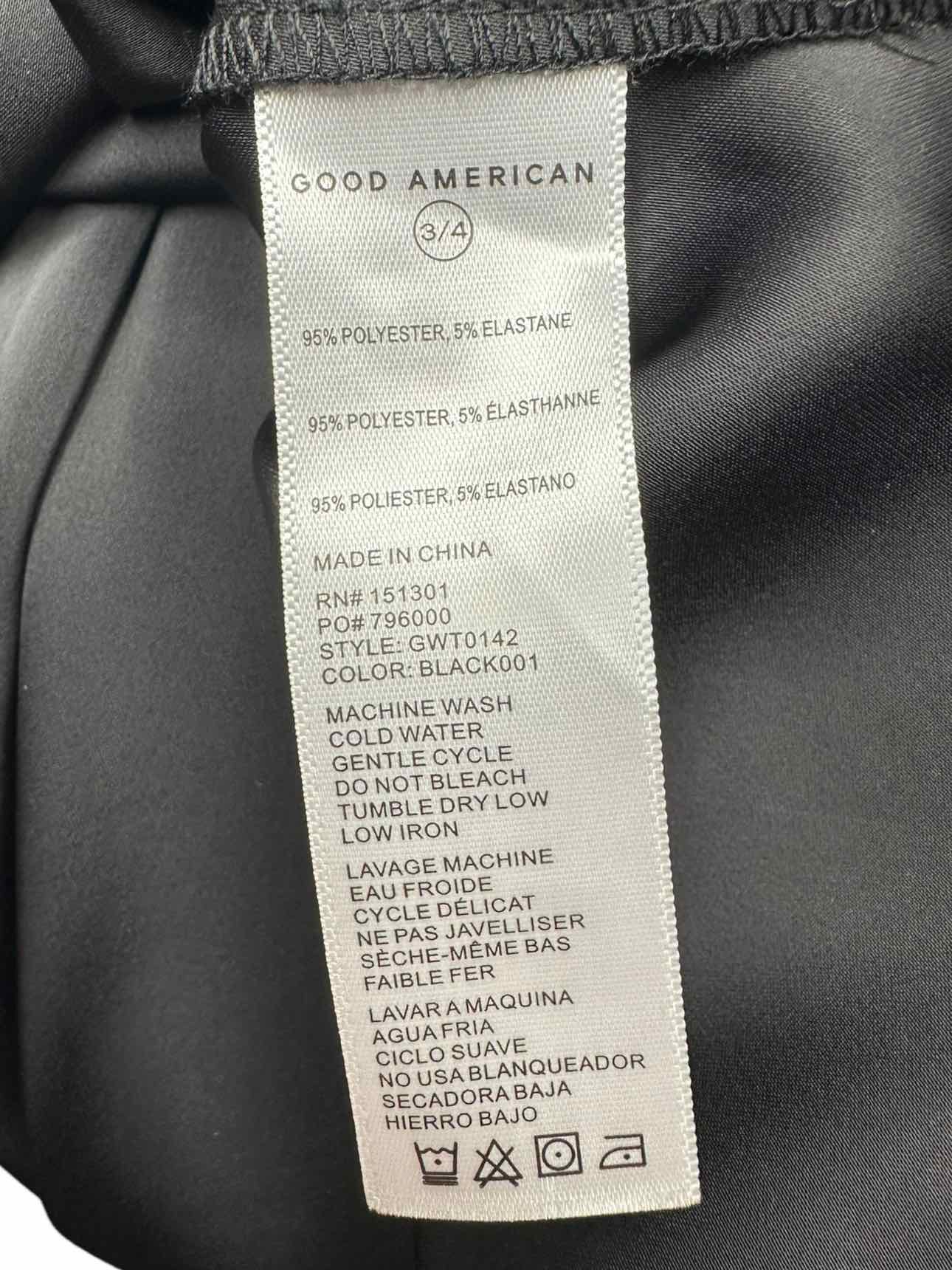GOOD AMERICAN NWT Black Satin Button-down Size XL