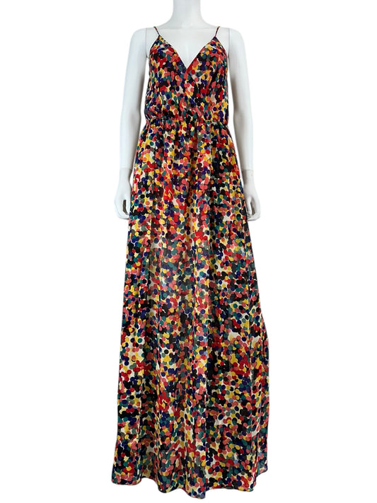 LAVENDER BROWN Spotted Print Maxi Dress Size M