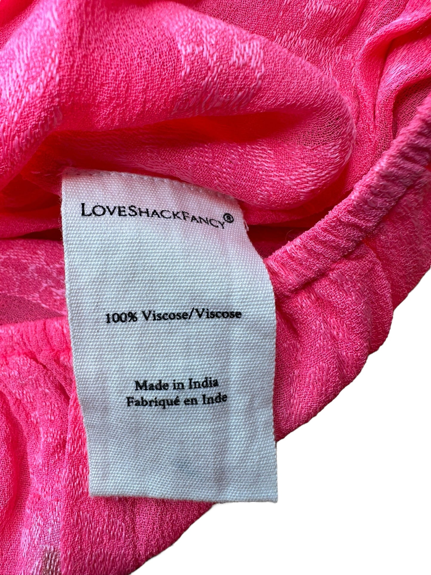 LOVE SHACK FANCY Pink Cropped Blouse Size XS