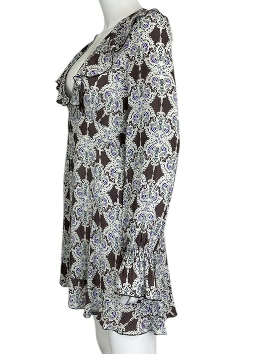 Free People Brown Paisley Mini Dress Size M