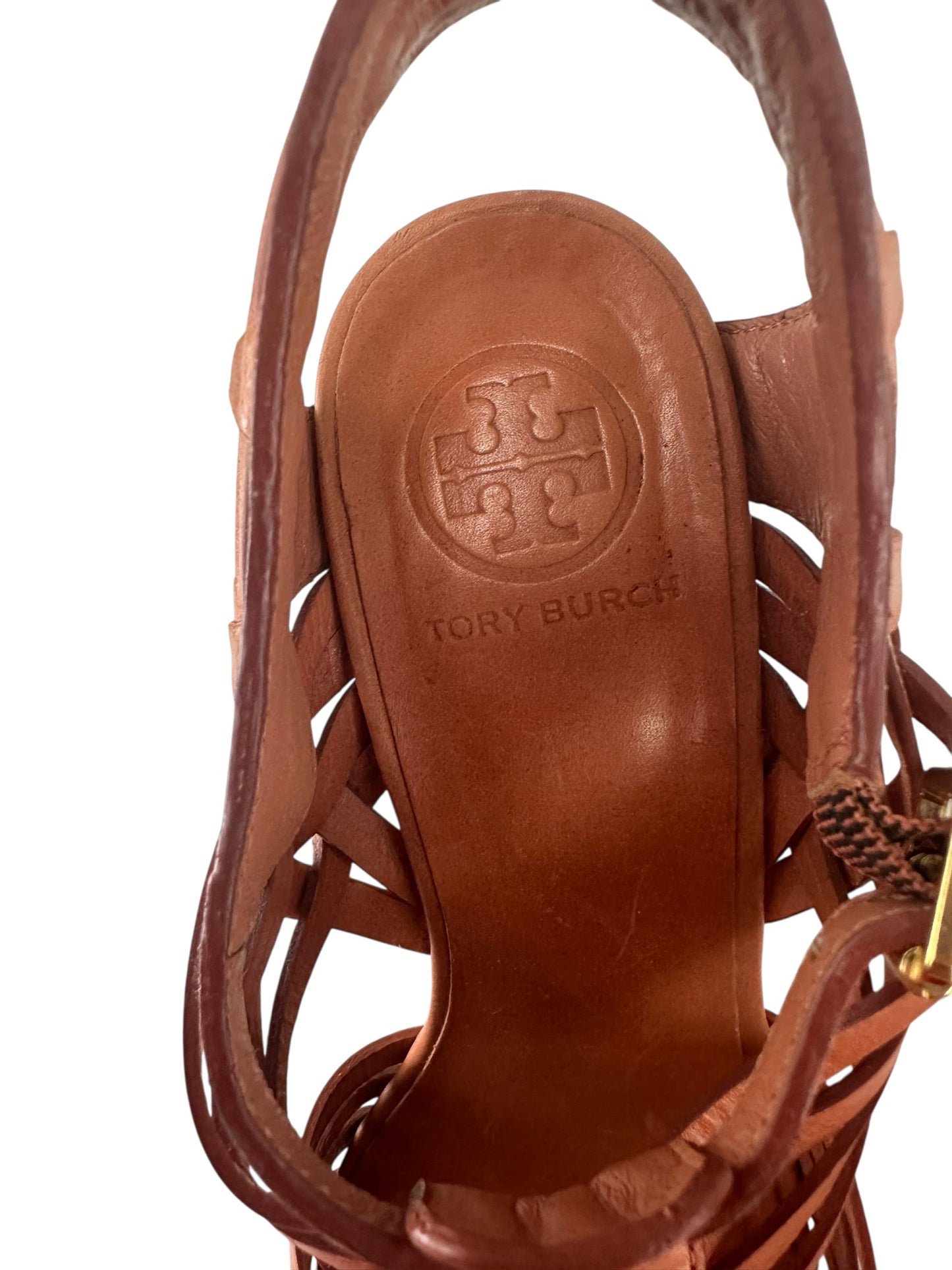 Tory Burch Brown Leather Nadia Wedges Size 8