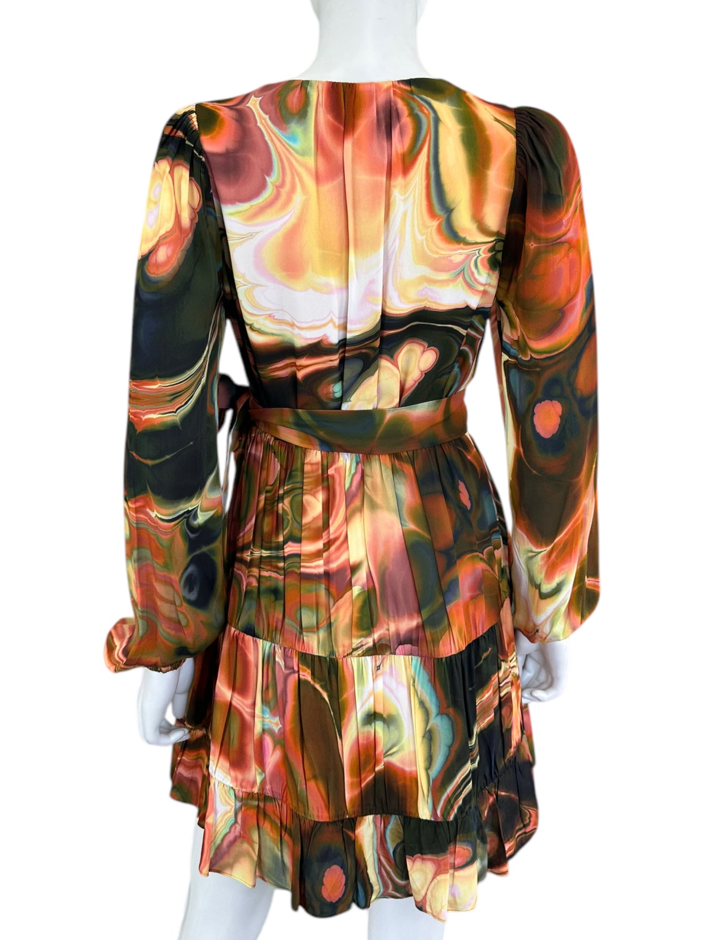 MARIE OLIVER Multicolor Marble Print Mini Dress Size XS