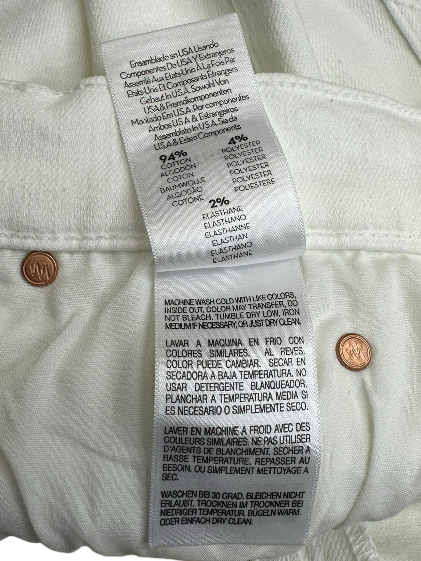 MOTHER White "The Mid Rise Dazzler" Jeans Size 27