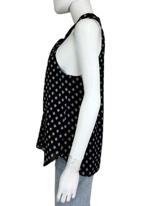 Joie Black 100% Silk Halter Blouse Size L