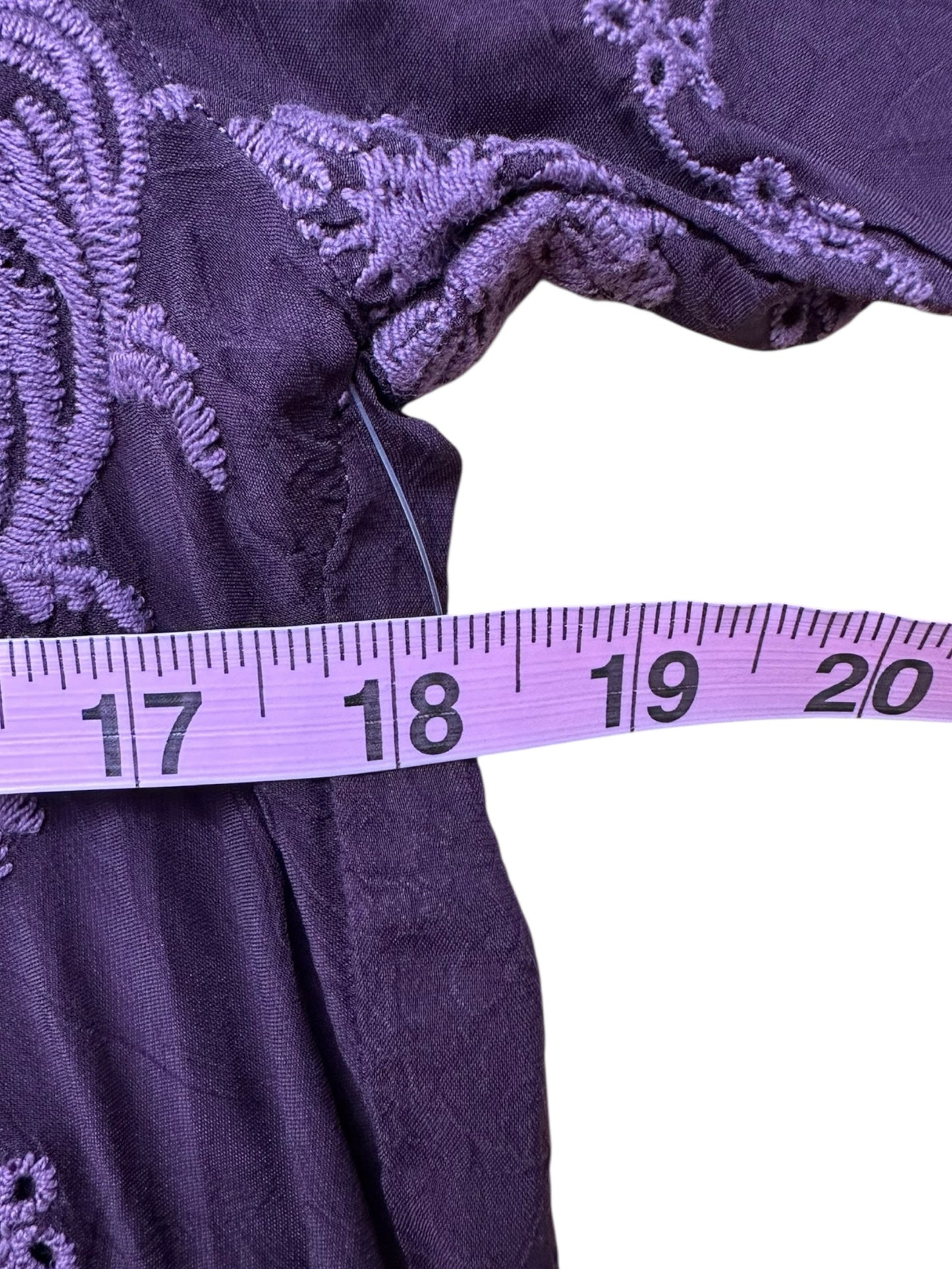 Johnny Was Purple Embroidered Tunic Top Size XS
