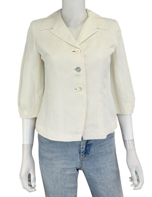 Ann Taylor Ivory Linen Blazer Size XS