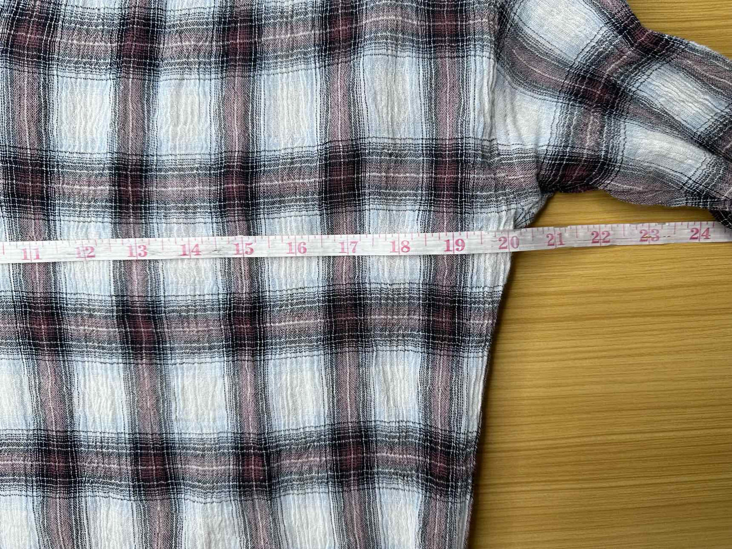 A SHIRT THING Plaid Blouse Size M