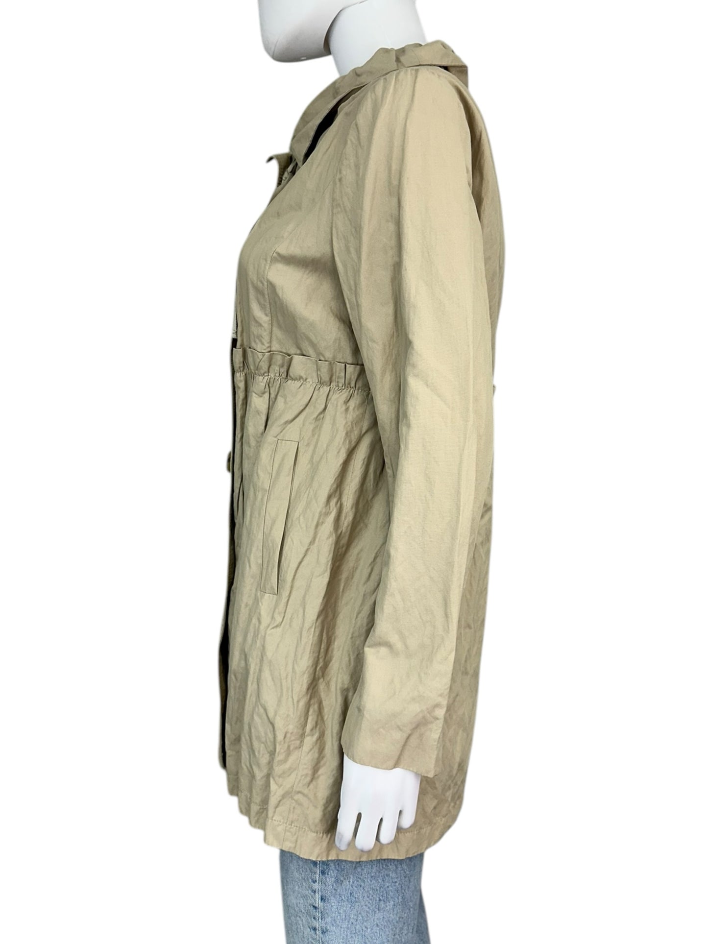 LOFT Khaki Lightweight Raincoat Size S