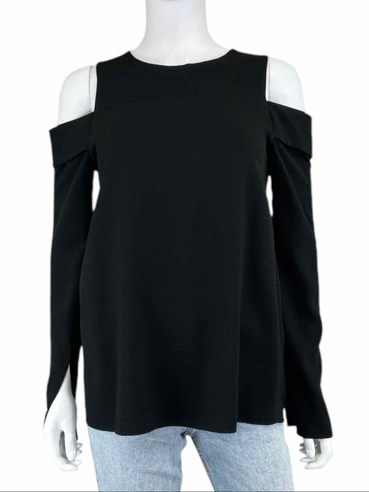 Tibi Black Cold Shoulder Blouse Size 4