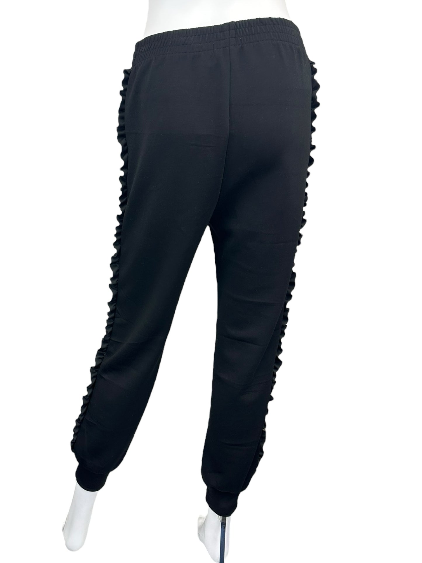 Why Dress Black Ruffle Joggers Size S