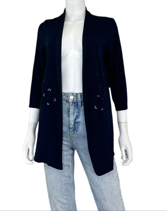 chicos NWT Navy Travelers Corset Cardigan Size S