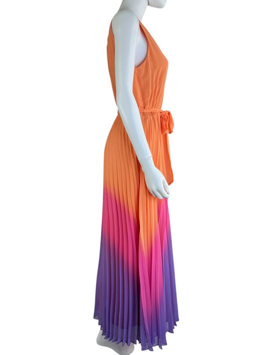 TAYLOR Ombre Pleated Maxi Dress Size M