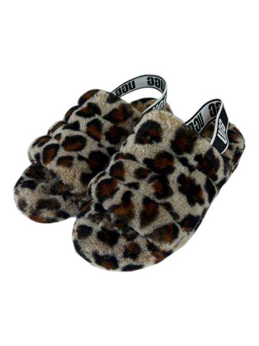 UGG Fluff Yeah Leopard Slides Size 9