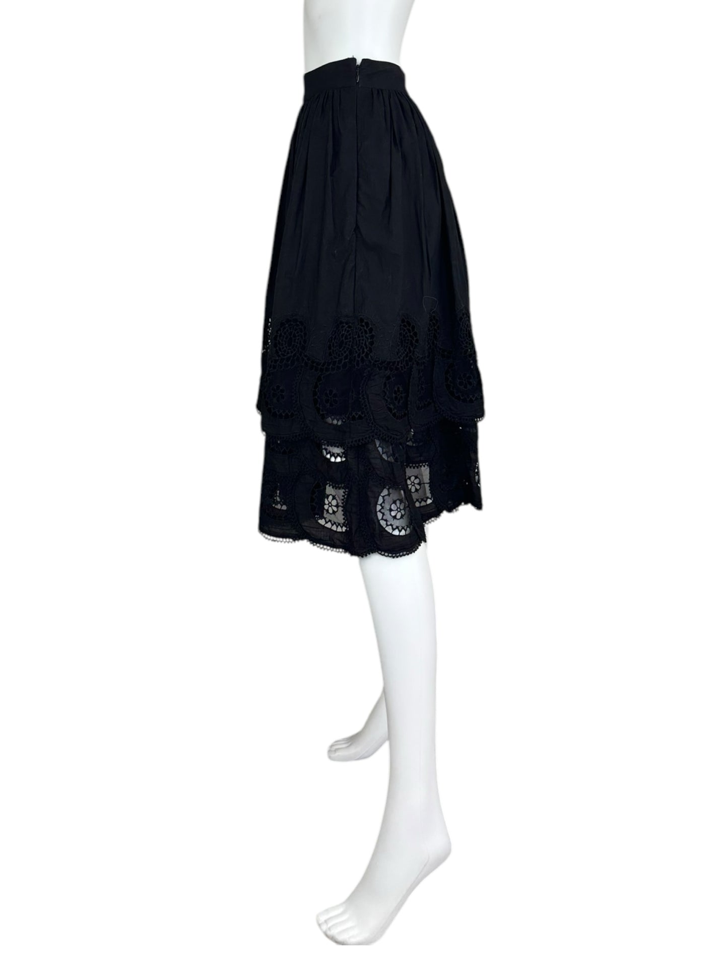NWT SEA New York Black Midi Skirt Size 2