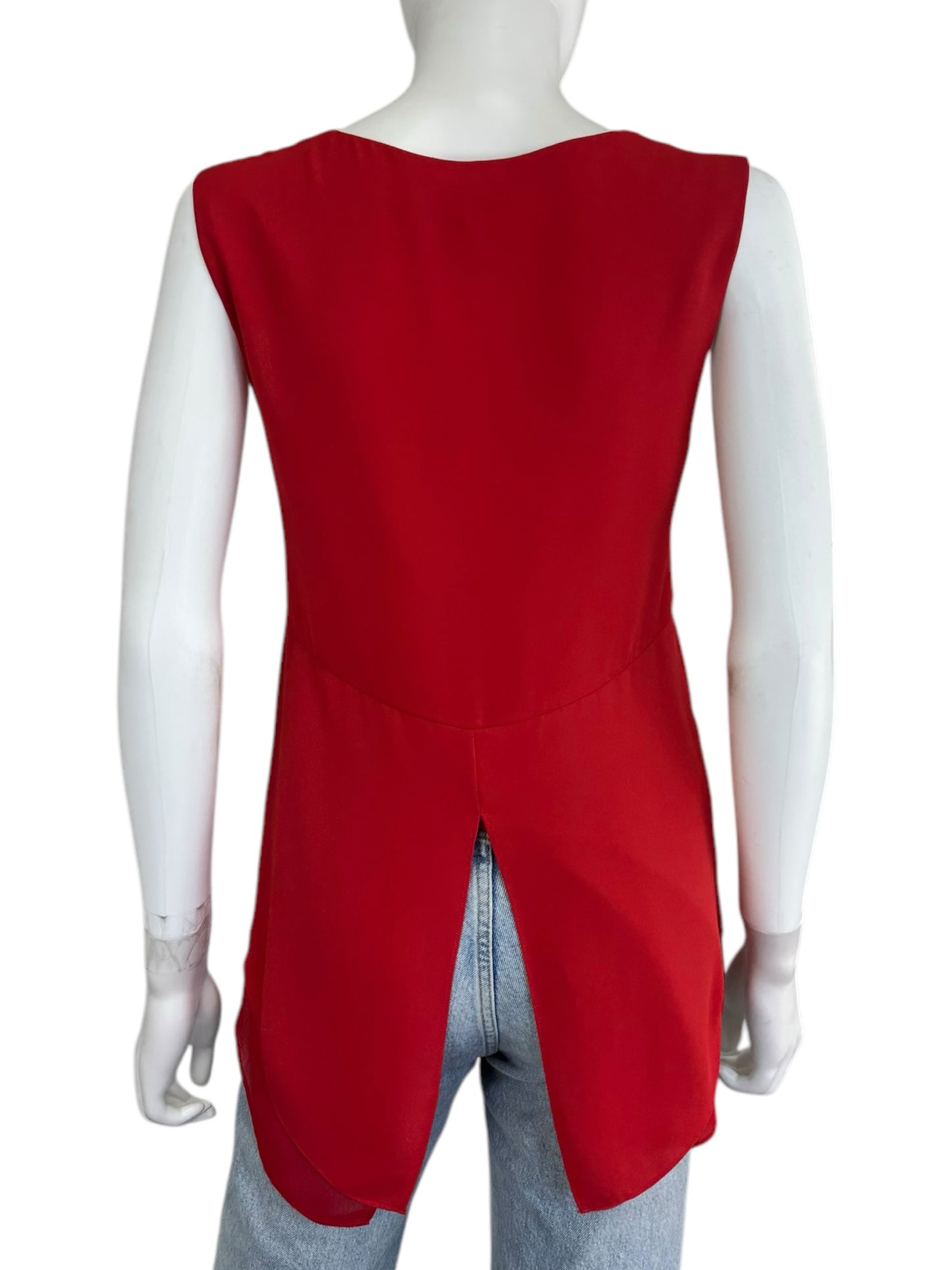 BCBGMAXAZRIA Red Lace Trim Shell Size XS